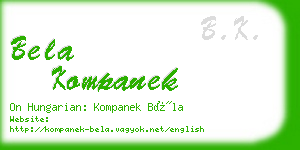 bela kompanek business card